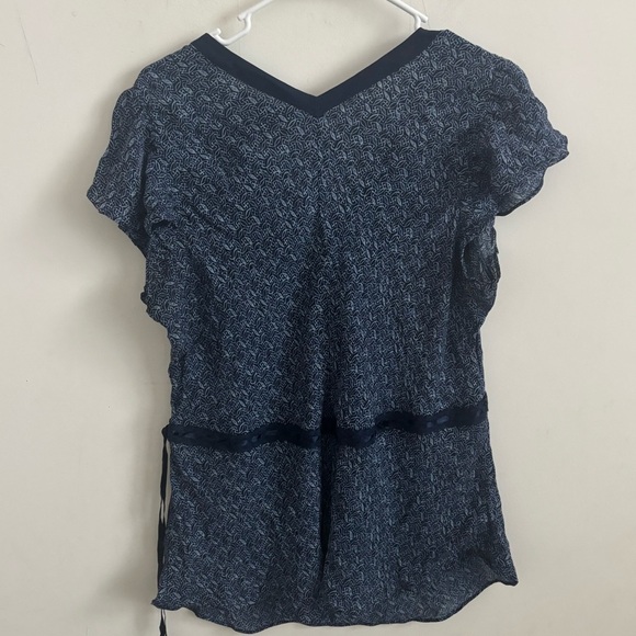 Lane Bryant Blouse Blue Silk Babydoll Sz 2X Flutter Sleeve Feminine Lightweight - Picture 2 of 3